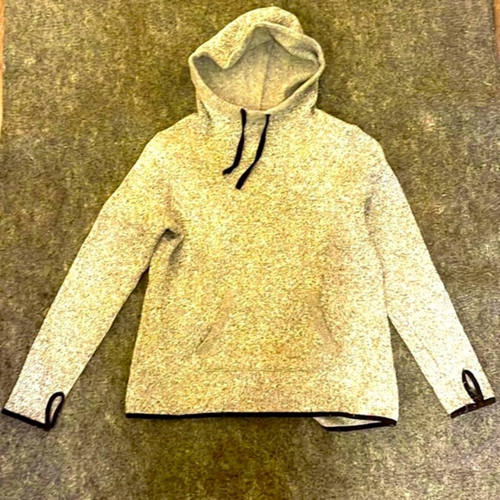 Grey w/Black Trim Fleece Pullover Hoodie - Picture 2 of 3